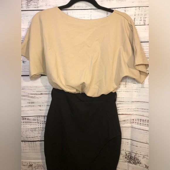 VENUS Beige and Black Midi Dress - Picture 3 of 15